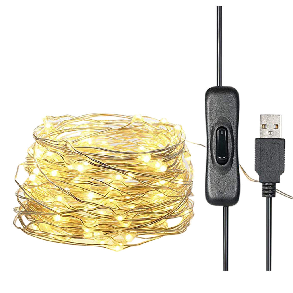 12m 120 LED Lights USB Rope Lights IP65 Waterproof Wire Warm Christmas Tree Led lights for bedroom outdoor floor lamp pendant DIY Wedding Party Bedroom Terrace(Multicolor)