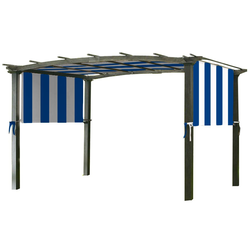 Garden Winds Universal Replacement Canopy Top Cover for Pergola Structures - Standard 350 - Cabana Blue