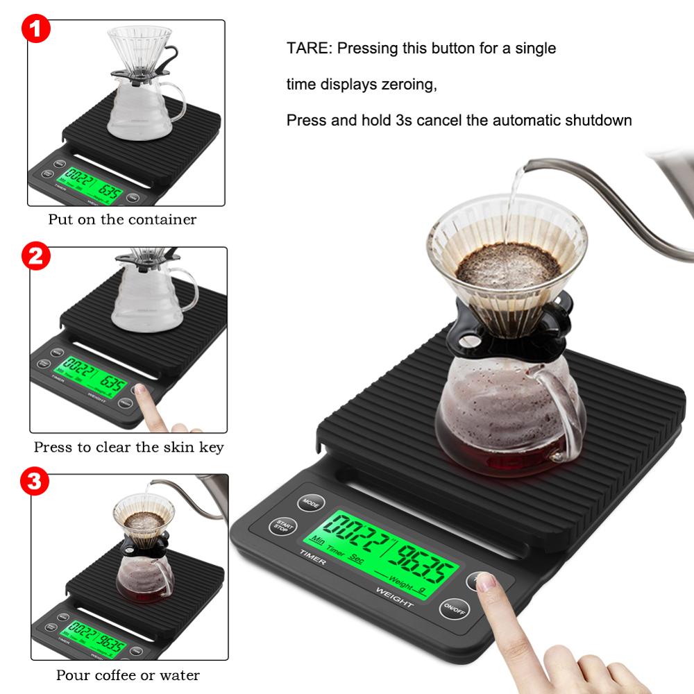 Drip Coffee Scale With Timer Portable Digital Scale