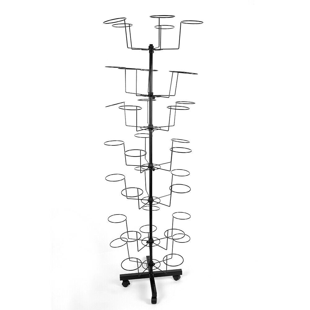 OUKANING 7 Tiers Hat Display Retail Hat Rack Spinner Stand Adjustable 35 Hats US