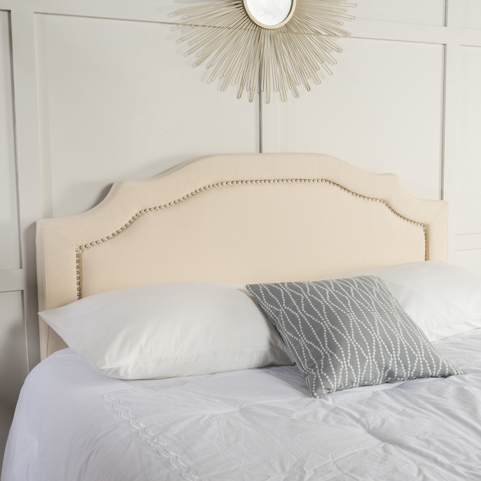 Kiera Cream Fabric Queen/ Full Headboard