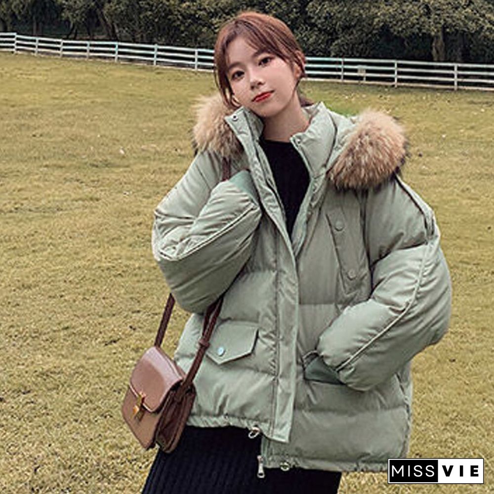 Winter Warm Elegant Thick Coats Women Loose Casual Parkas All Match Puffer Jacket Black Korean Fashion Student Outwear New