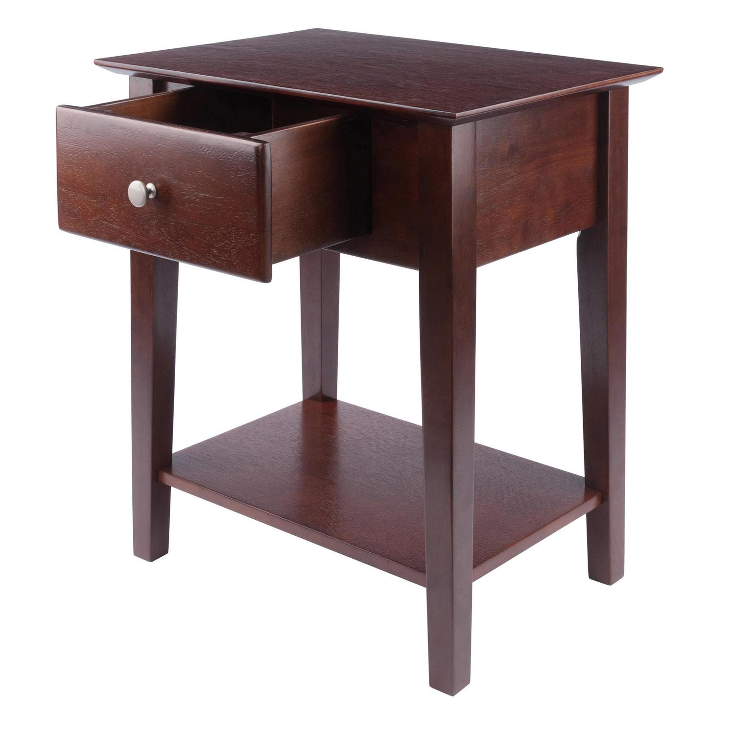 Winsome Wood Shaker Nightstand， Walnut Finish