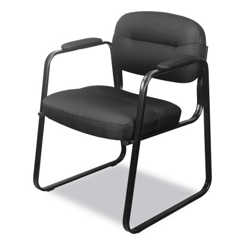 HON HVL653 Leather Guest Chair， 22.25 x 23 x 32， Black (VL653SB11)