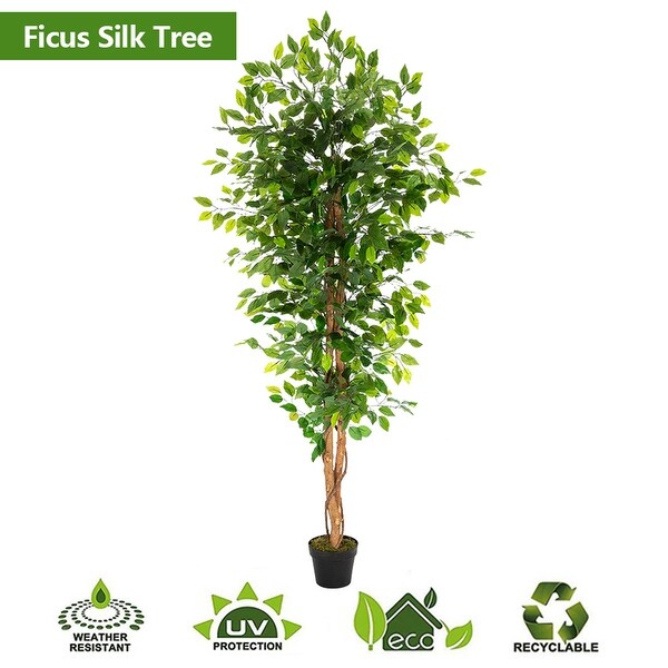 6FT Solid Wood 1260 Leaves Truncated Banyan Tree Simulation Tree