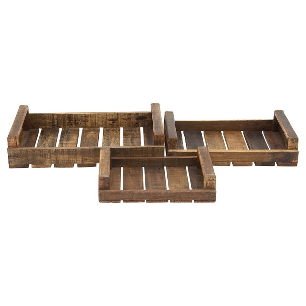 Farmhouse Rustic Wood Pallet Tray Set 3ct Olivia amp May