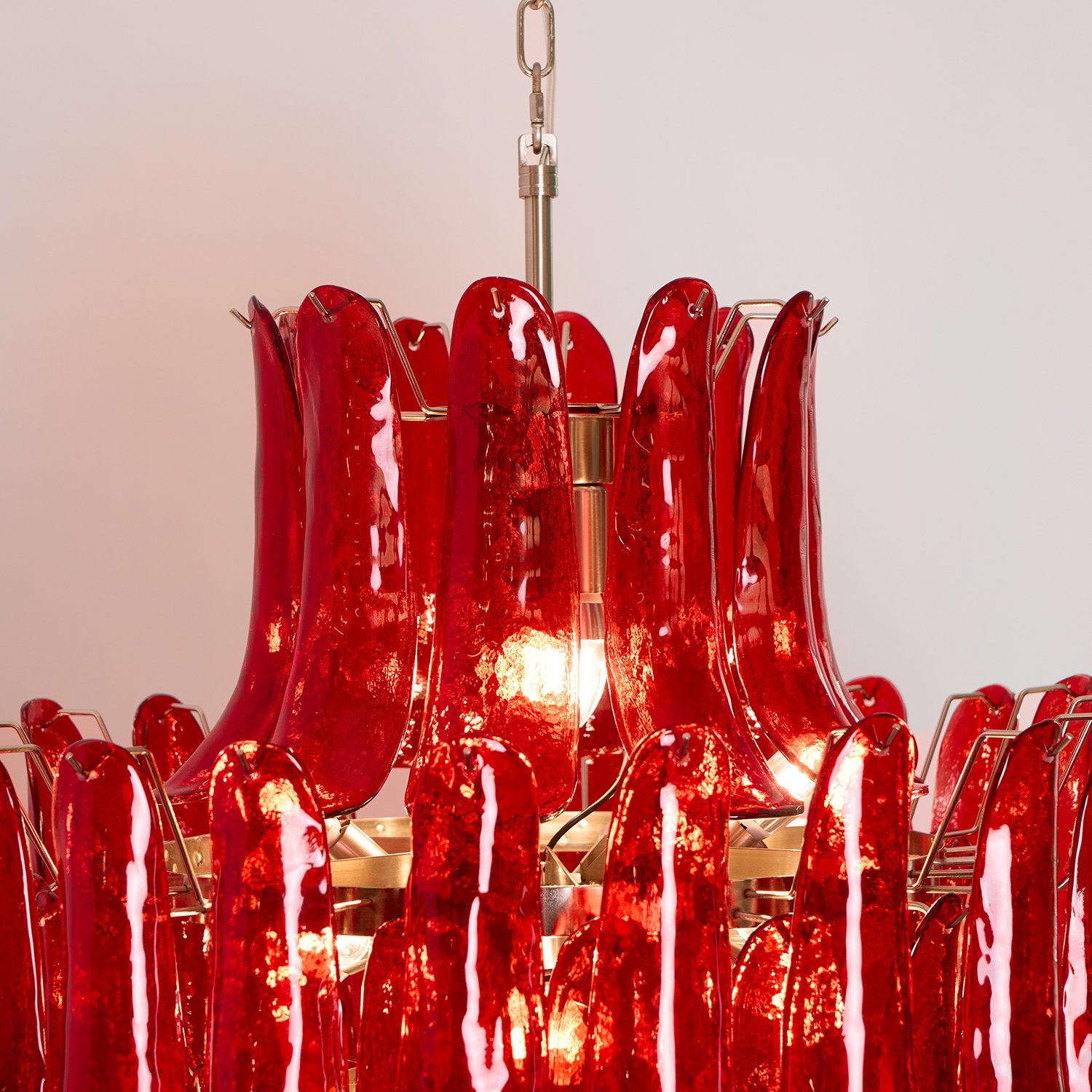 Murano Crimson Cascade Chandelier