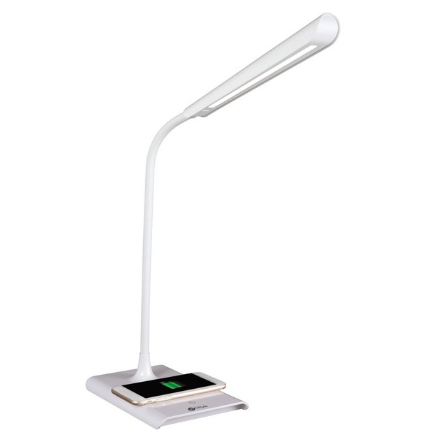 Led Power Up Desk Lamp Wireless Charging includes Led Light Bulb White Ottlite