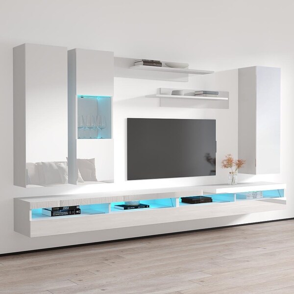 Fly EF5 35TV Wall Mounted Floating Modern Entertainment Center