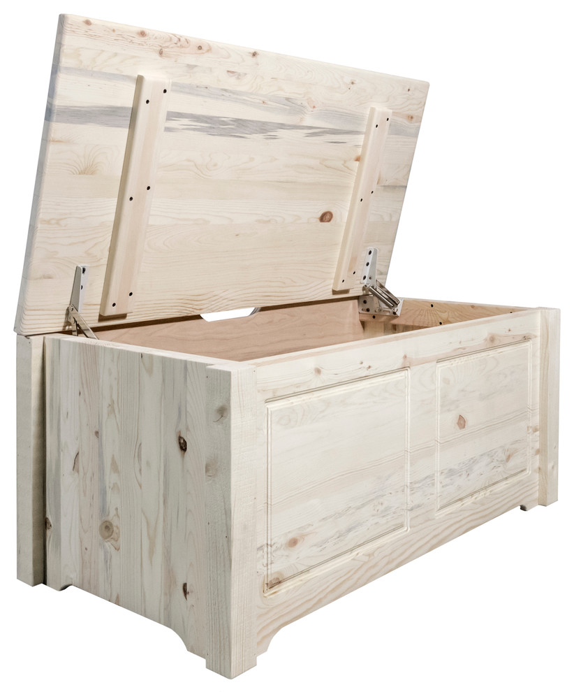 Homestead Small Blanket Chest  Clear Lacquer Finish   Transitional   Accent Chests And Cabinets   by Montana Woodworks  Houzz