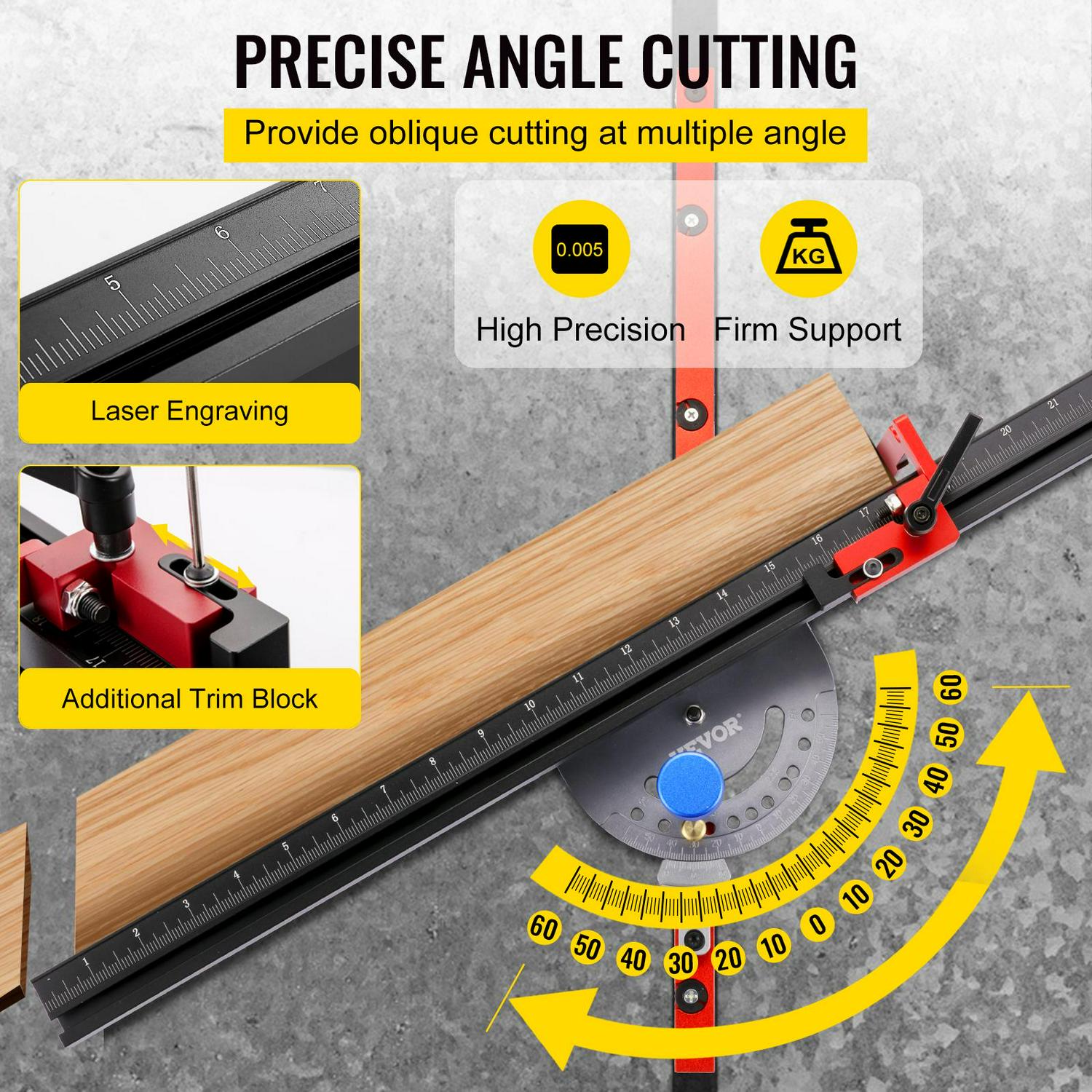 VEVOR Precision Miter Gauge Fence System Woodworking Tools DIY Accessiories for Table Saw，Band Saw，Router Table