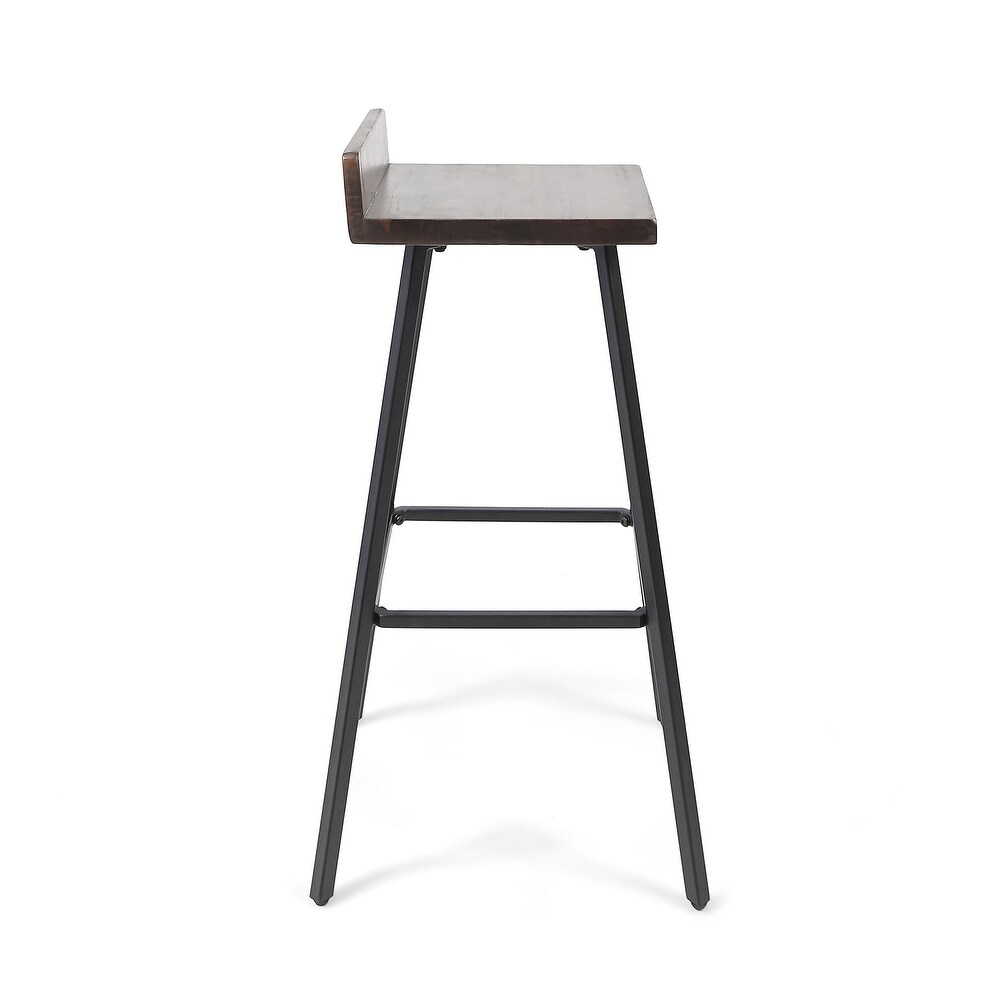 Bidwell Contemporary Indoor Acacia Wood Bar Stools (Set of 2) by Christopher Knight Home