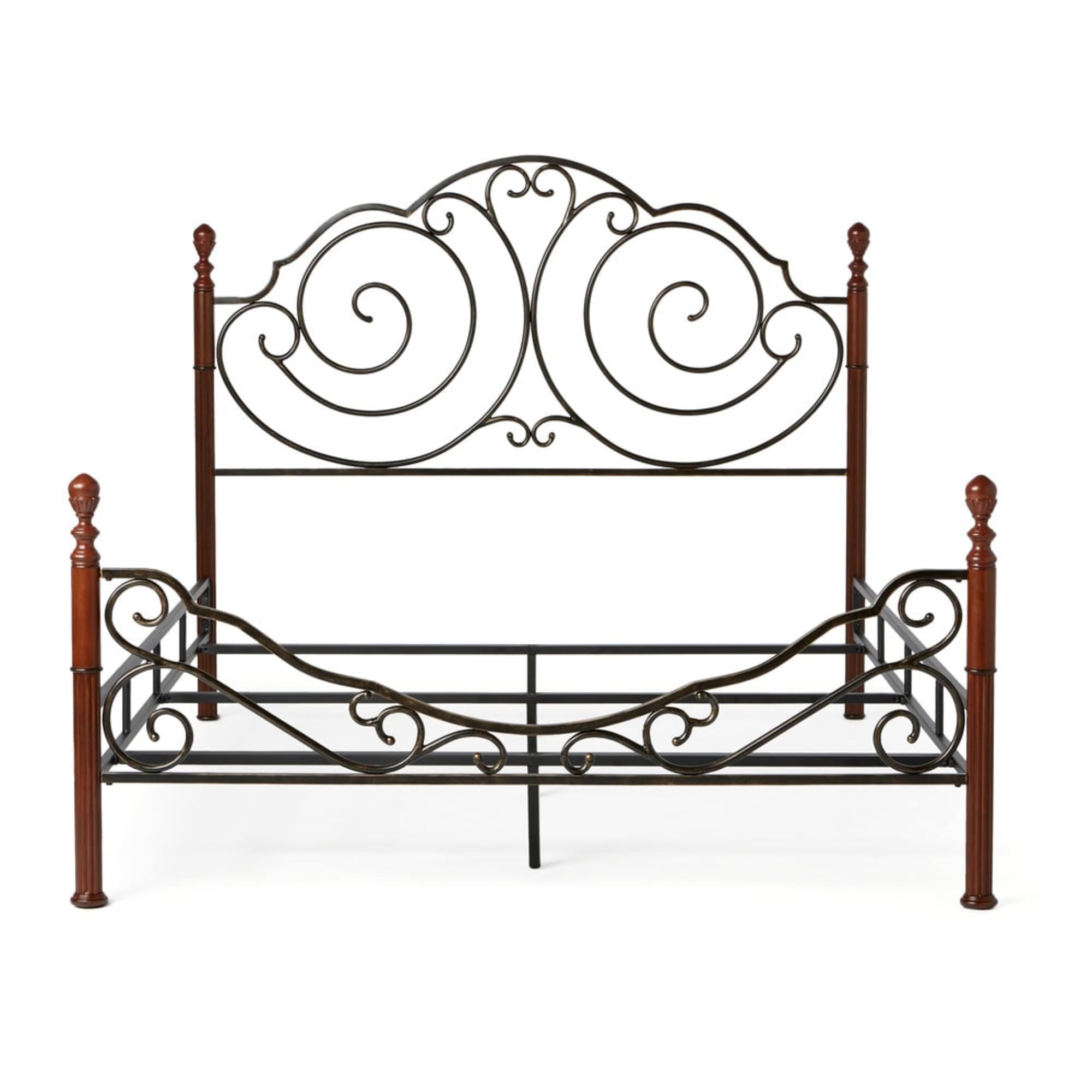 Weston Home Adison Graceful Scroll Bronze Iron Bed, King