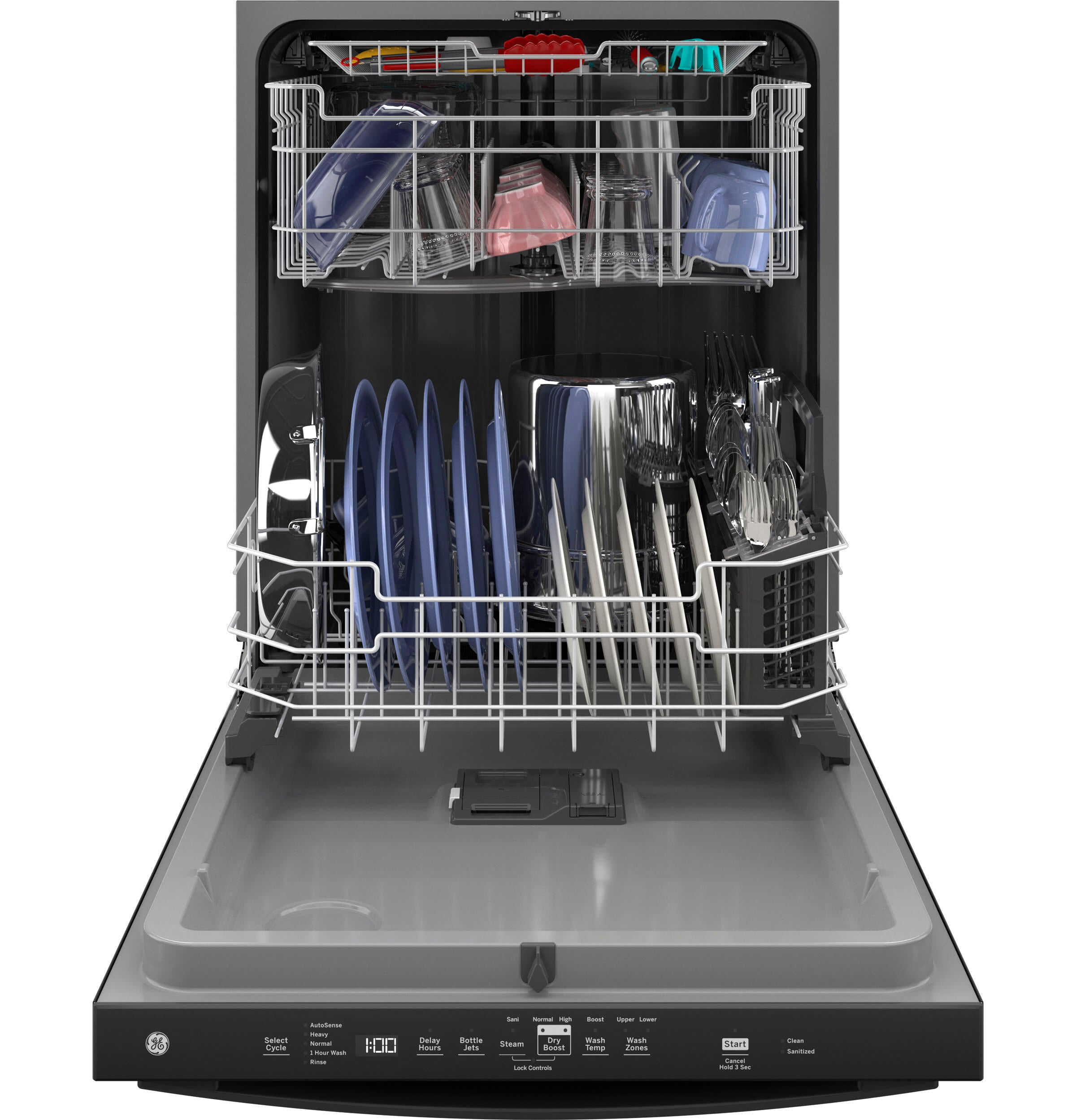 Ge Appliances GDT630PGRBB Ge® Top Control With Plastic Interior Dishwasher With Sanitize Cycle & Dry Boost