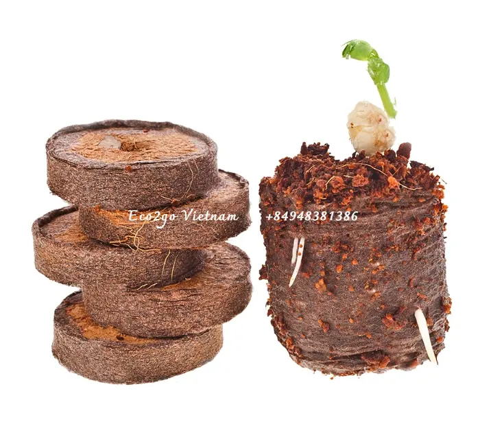 Natural Coco Coir Plant Starter Pellet / Hydroponics coco peat pellet high quality/ Coco peat block 100% natural and organic