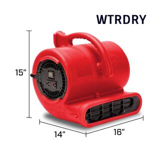 B-Air 13 HP Air Mover for Water Damage Restoration Carpet Dryer Janitorial Floor Blower Fan in Red BA-VP-X34-RD