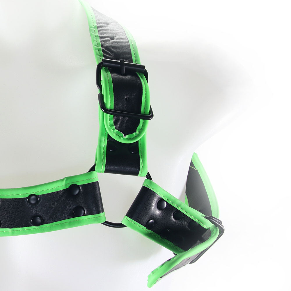 Ouch! Glow in the Dark Buckle Bulldog Harness /XL