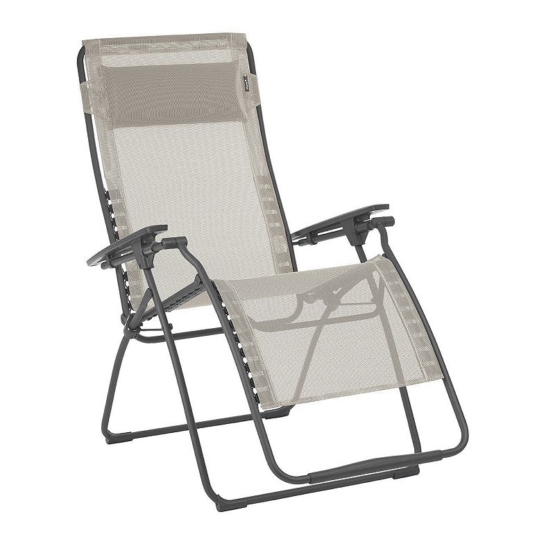 Lafuma Futura XL Zero Gravity Recliner Lawn Patio Lounge Chairs Set， Tan (Pair)