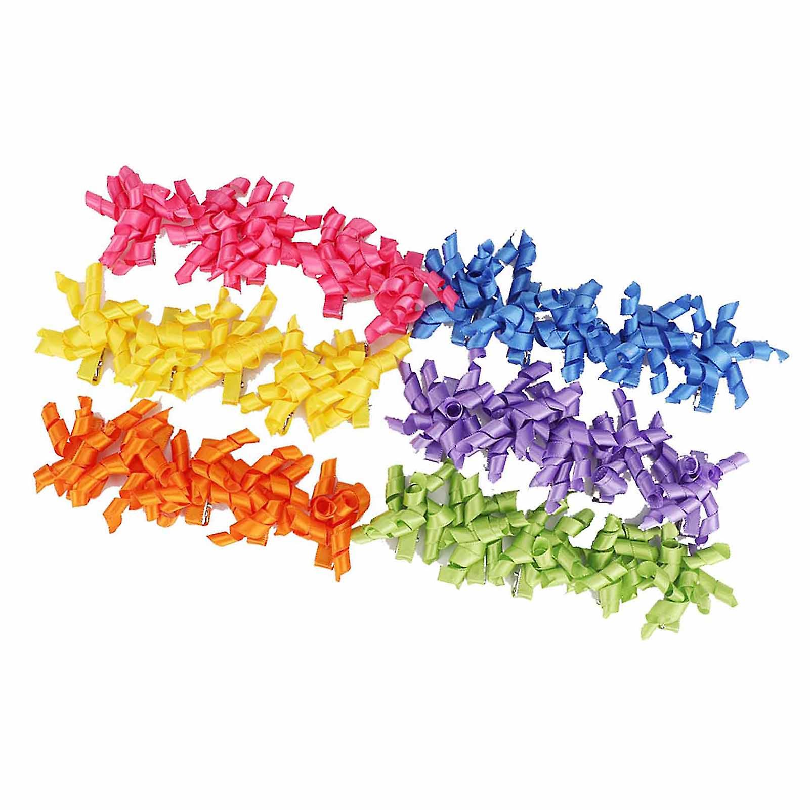 30pcs Polyester Pet Curly Ribbon Hair Clips Accessories Grooming Hairpins For Dog Cat Puppy