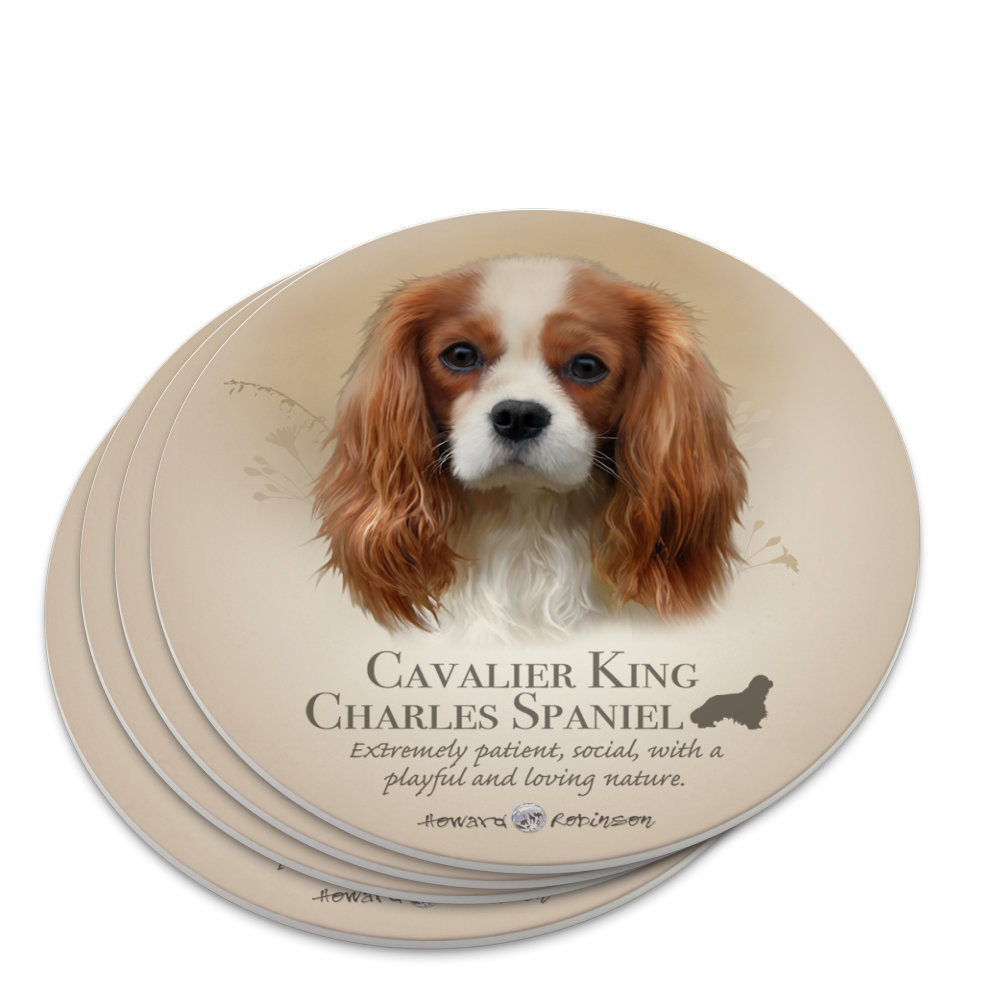 Cavalier King Charles Spaniel Dog Breed Novelty Coaster Set