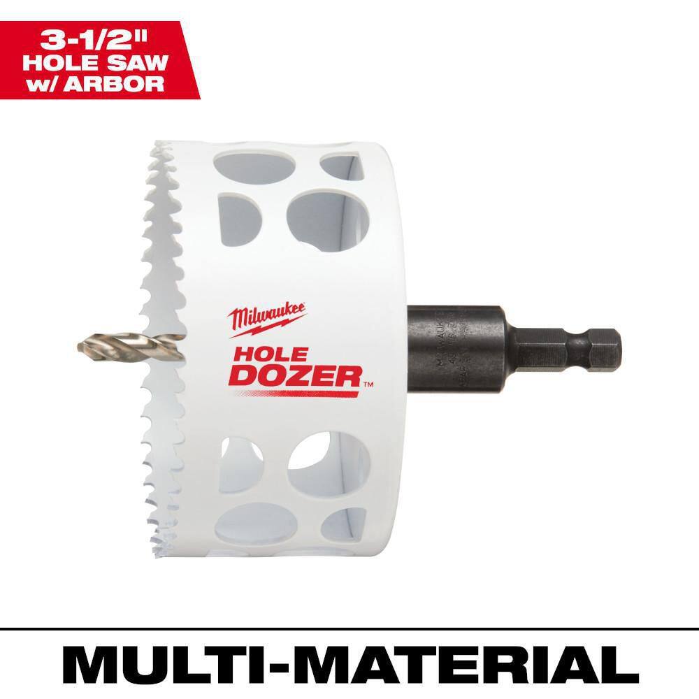 MW 3-12 in. HOLE DOZER Bi-Metal Hole Saw with 38 in. Arbor and Pilot Bit 49-56-9682