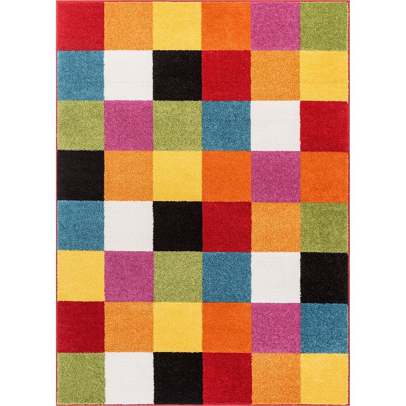 Well Woven StarBright Bright Square Multi Kid's Area Rug