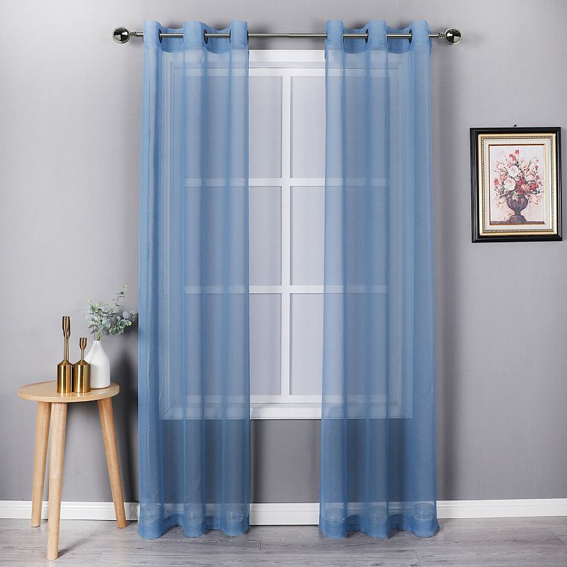 Kate Aurora Basic Home Custom Sheer Voile Grommet Top Window Curtains