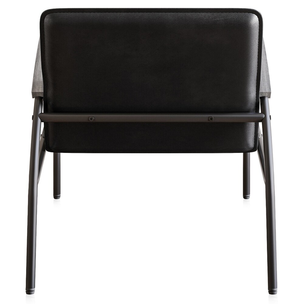 BELLEZE Apex Faux Leather Accent Chair w/ Unique Curved Design