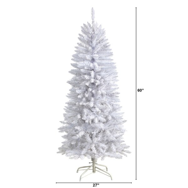 5' Slim White Artificial Christmas Tree with 491 Bendable Branches