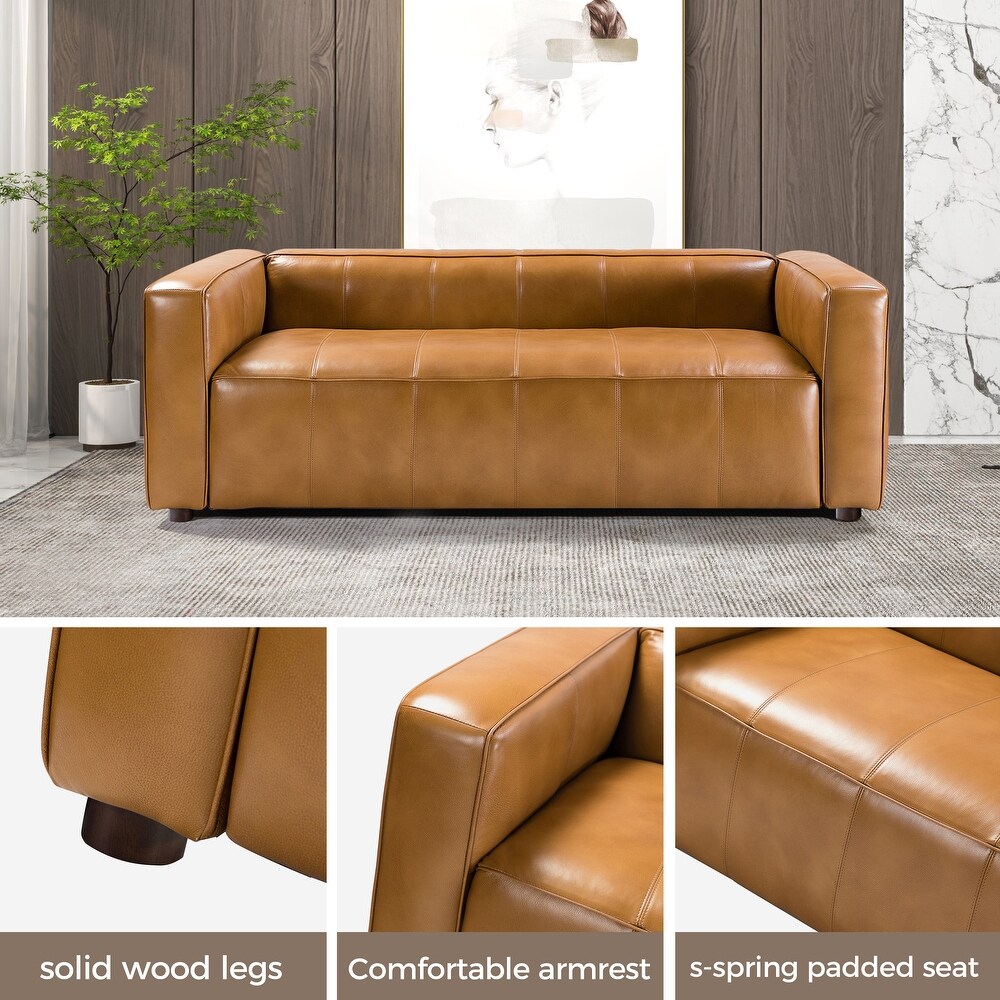 Donia Mid Century Modern Leather 80\