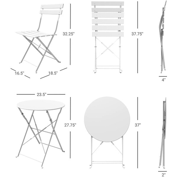 3PCS Steel Patio Bistro Set