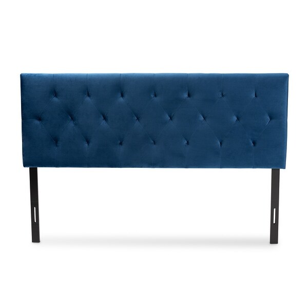 Felix Modern and Contemporary Velvet Upholstered Headboard-Navy Blue - - 34807944