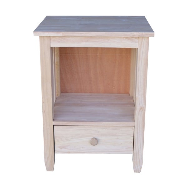 Unfinished Solid Parawood Mission Single-drawer Tall End Table