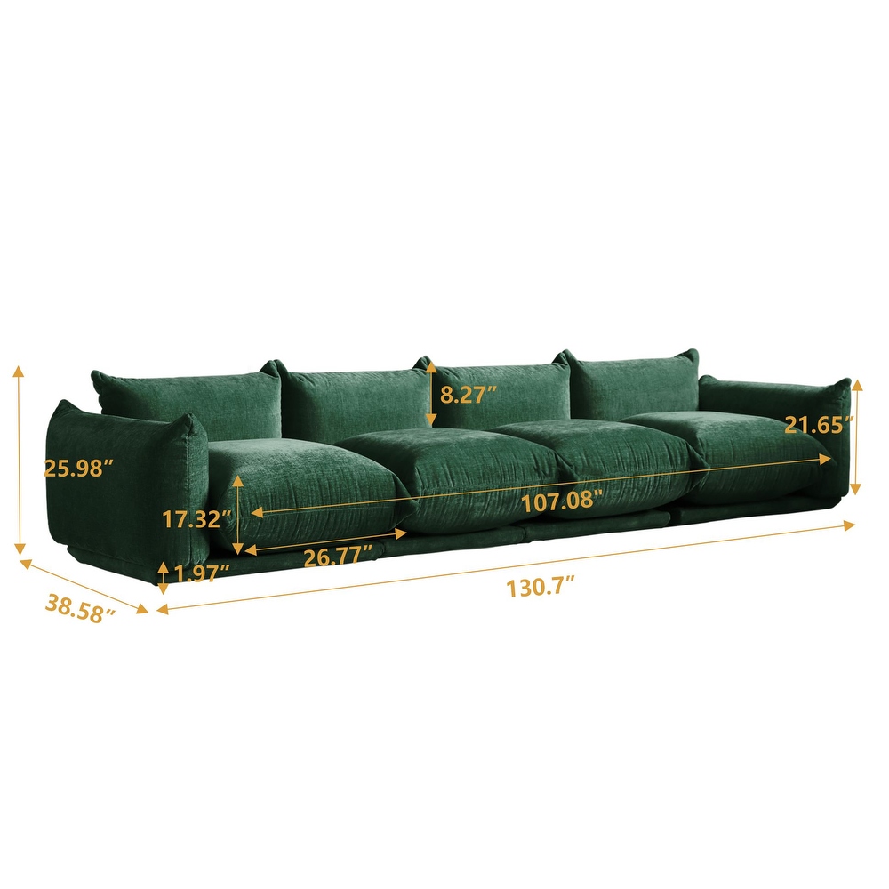 4 Seats Modular Sectional Sofa Chenille Fabric Sofa