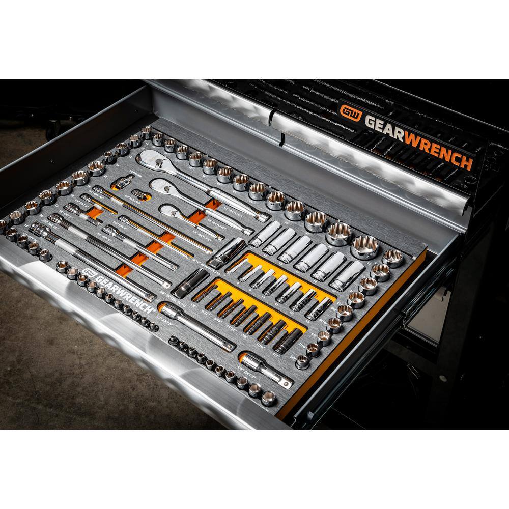 GEARWRENCH 120 XP 14 in. 38 in. 12 in. Plier and Mechanics Tool Set in EVA Foam Trays (192-Piece) 82998983071CB