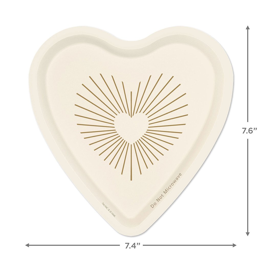 Hallmark  Gold and Ivory Heart-Shaped Dessert Plates, Set of 8