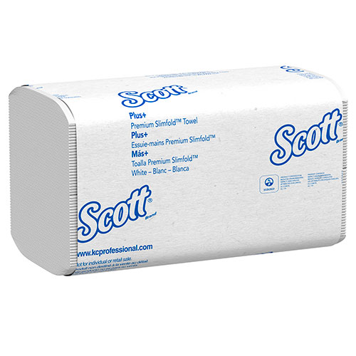 Kimberly-Clark Scottandreg; Control Hand Towels Slimfold (04442) with Fast-Drying Absorbency Pockets | White， 90 Towels