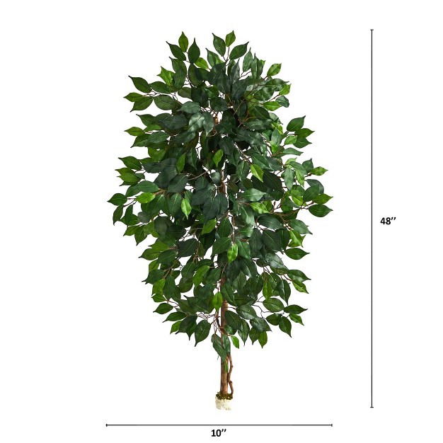 Nearly Natural 4-ft Single Ficus Artificial Tree (no Pot)