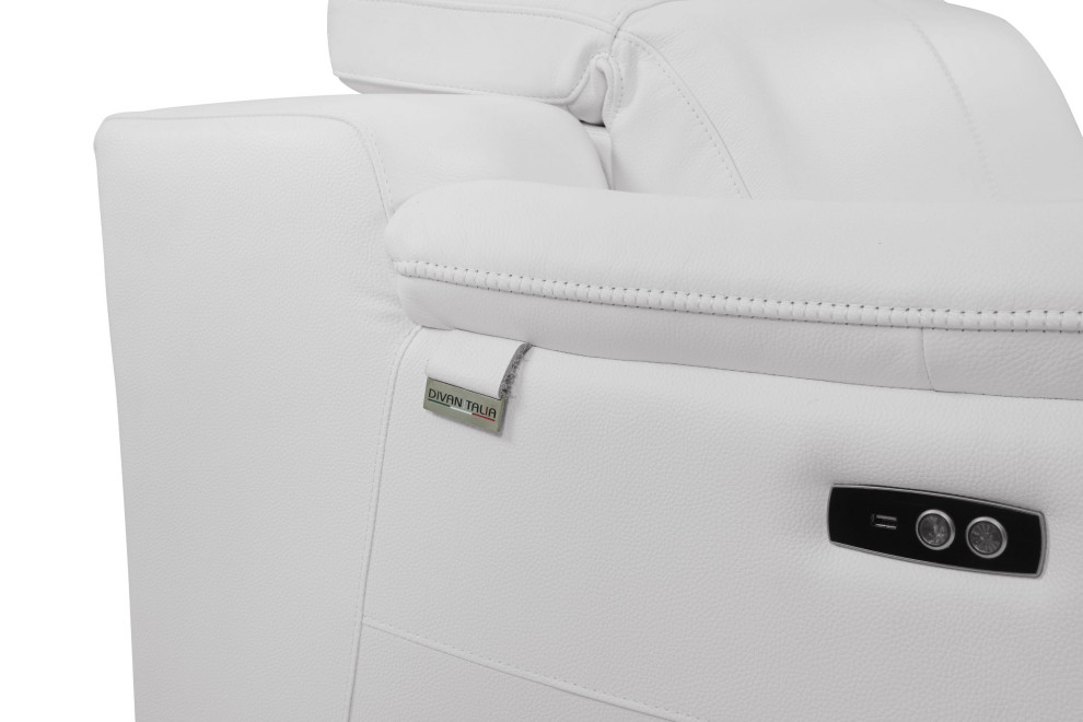 Veneto Italian Leather Power Reclining Loveseat   Contemporary   Loveseats   by Luxuriant Furniture  Houzz