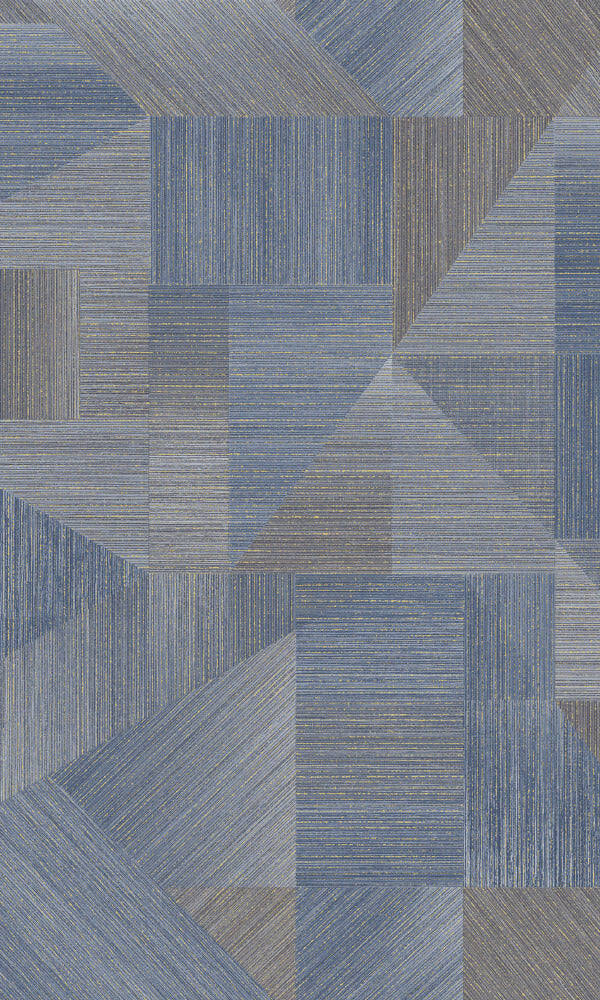 Fabric Patchwork Wallpaper in Navy