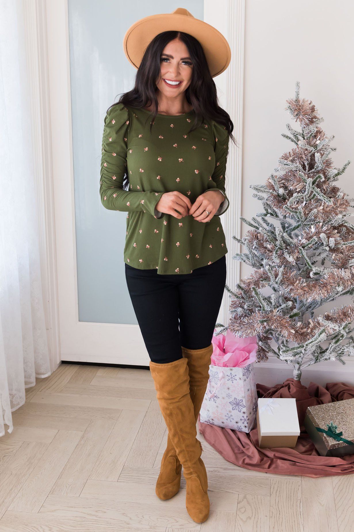 Winter Blooms Modest Blouse