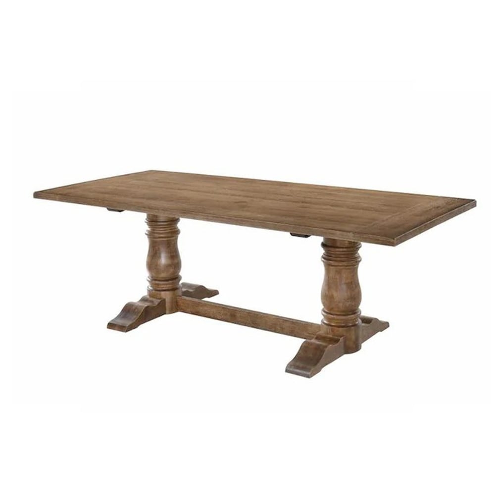 Rectangular Wood Dining Table in Weathered Oak   Weathered Oak