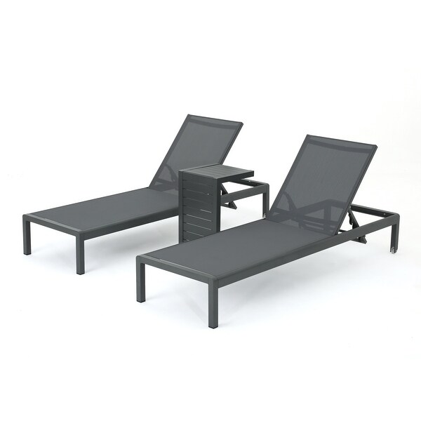 Cape Coral Outdoor Aluminum 3piece Chaise Lounge Set by Christopher Knight Home