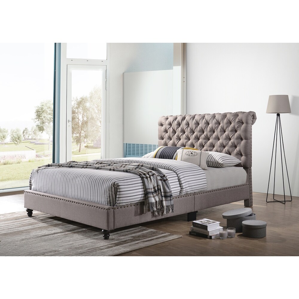 Maxx Tufted Upholstered Full Panel Bed