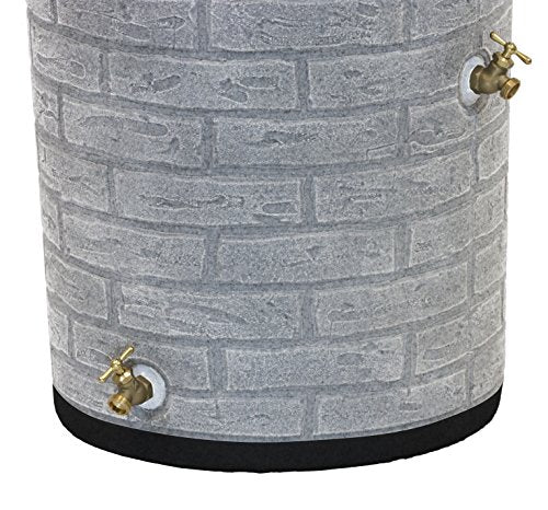 Good Ideas IMP-D50-DR-LIG Impressions Darkened Ribs Downton Rain Saver Barrel， 50 Gallon， Light Granite