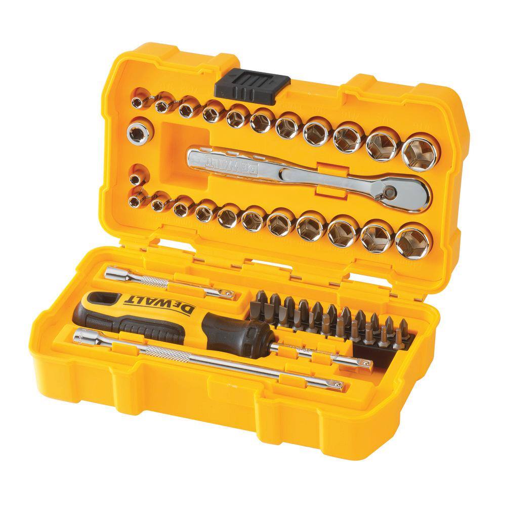 DW 14 in. Drive SAE and Metric Mechanics Tool Set (50-Piece) DWMT81610