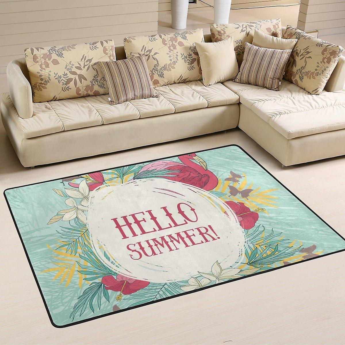 Colourlife Summer Pattern Lightweight Carpet Mats Area Soft Rugs Floor Mat Doormat Decoration For Rooms Entrance 36 X 24 Inches