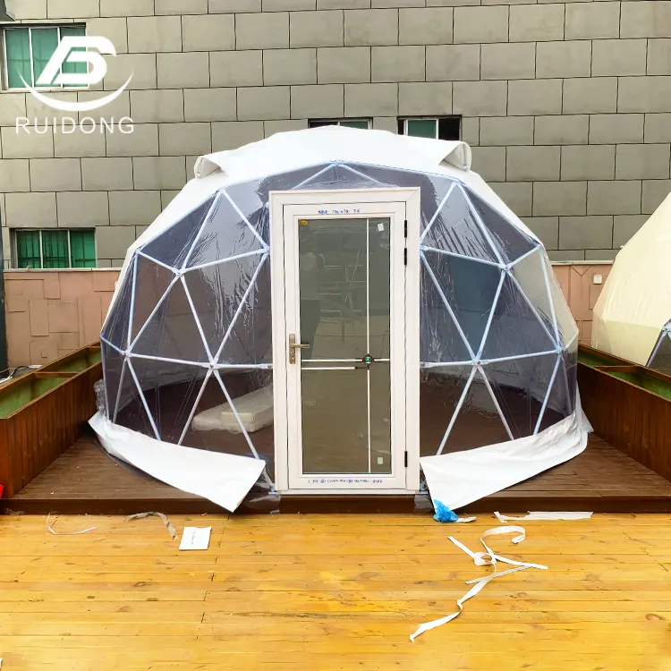 4m Width Mini White Transparent UV Resistance Half Dome Tents For Outdoor Camping 1 2 people