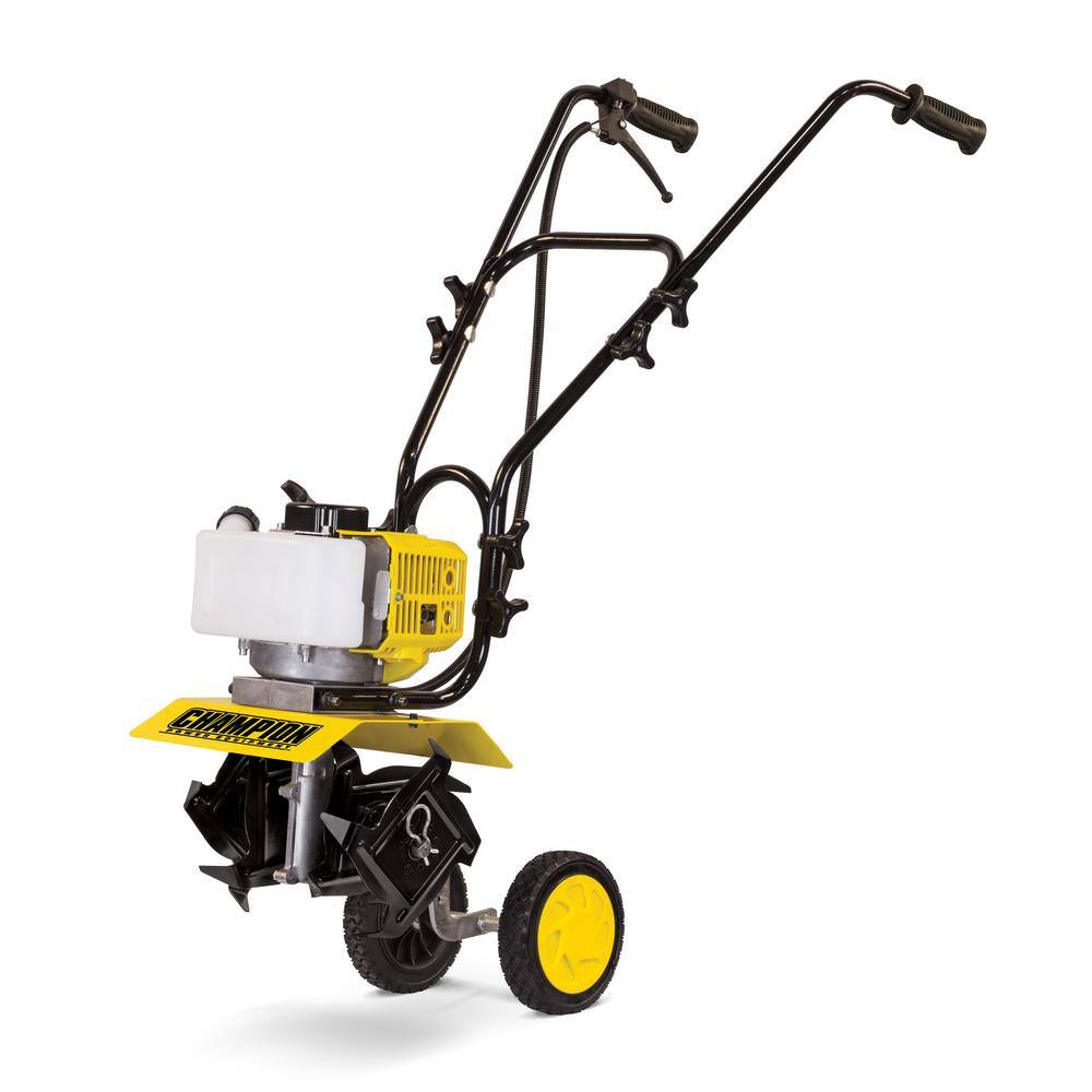 Champion Power Equipment 9.5 in. 43 cc 2-Stroke Portable Gas Garden Tiller Cultivator with Adjustable Depth 100882