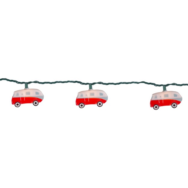 Northlight 10 Count Retro Camper Bus Novelty Summer String Lights 6 Ft Green Wire